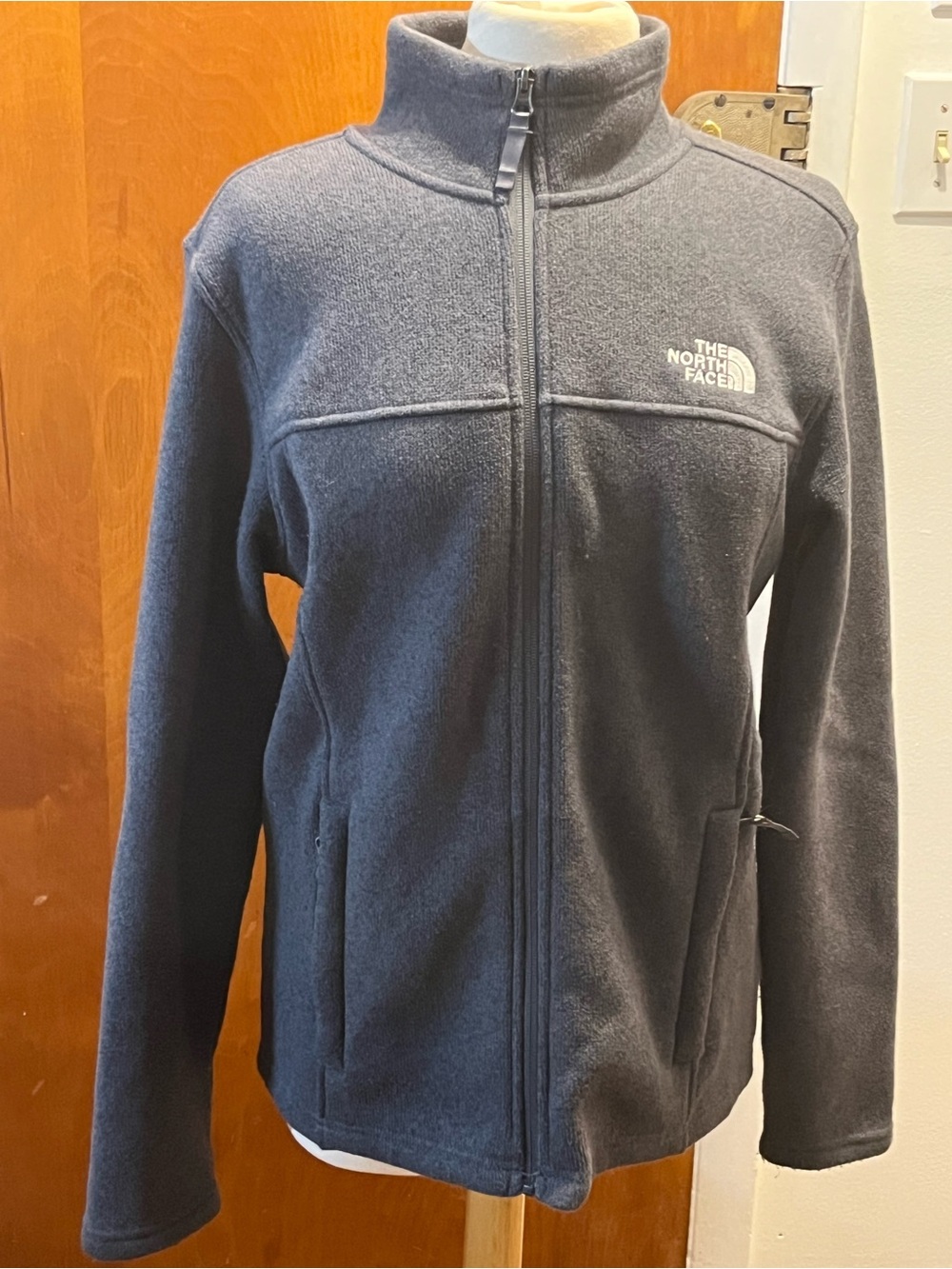 The North Face Men's Fleece Jacket charcoal Heather Gray, Size Medium, Full Zip